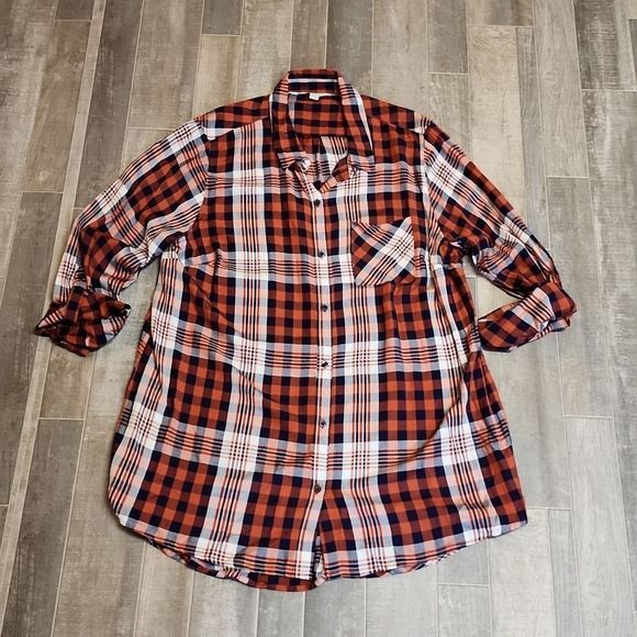 CATO brand plaid cotton button down shirt - Picture 7 of 11
